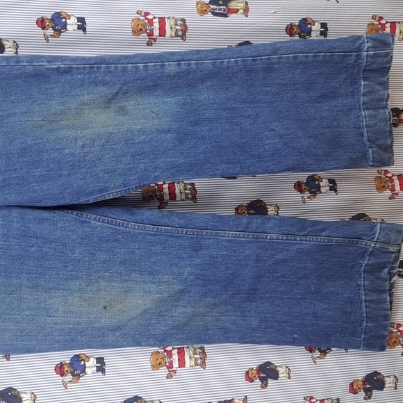 Vintage 70s Sears Jeans Joint med wash distressed high waisted bellbottom 34 med - Picture 4 of 7